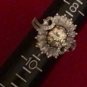 Moissanite flower ring